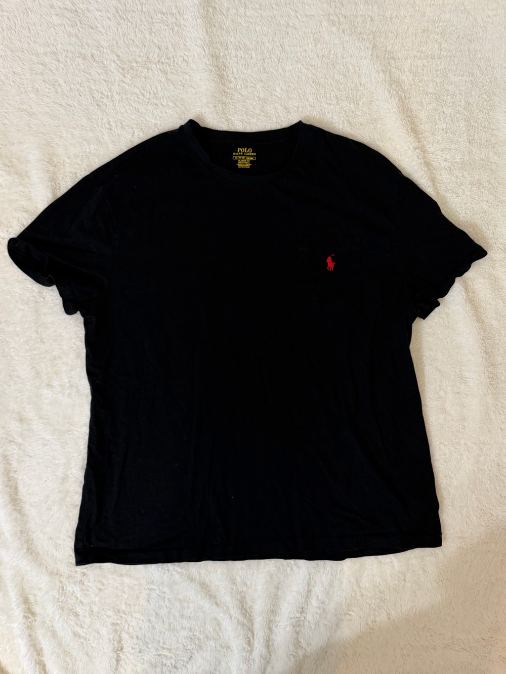 Ralph Lauren Black Short Sleeve Tee with Red Pony